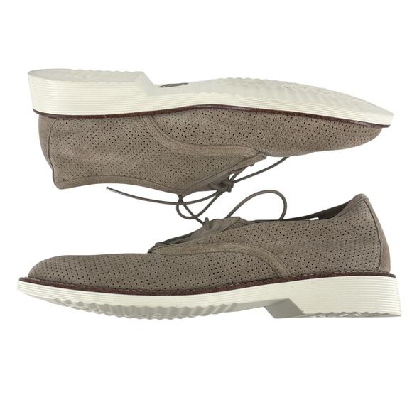 Söfft Simons Suede Oxford Shoes Women’s 9 Beige Perforated Quiet Luxury Comfort - Picture 3 of 12